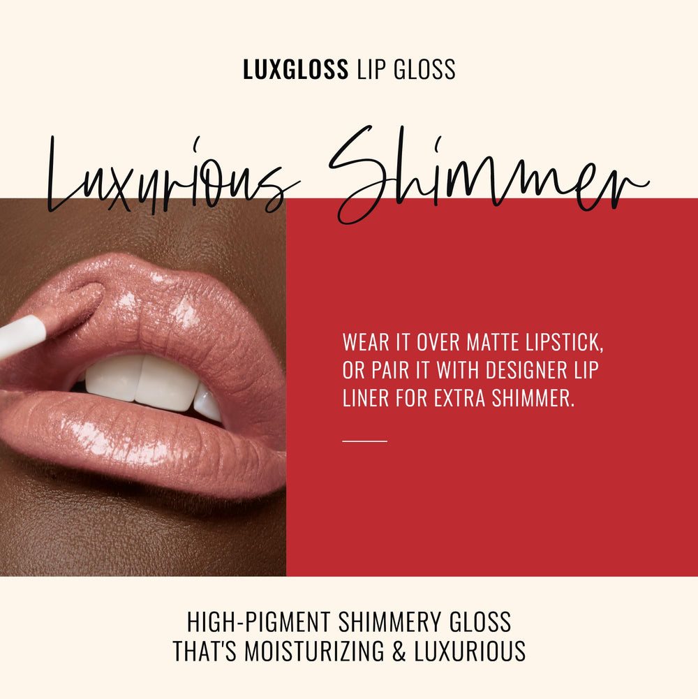 Runway Rogue LuxGloss Strike a Pose shimmer pearls reflect light for radiant glow
