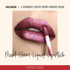 Runway Rogue Pearl Glam applicator applying berry-bronze swatch