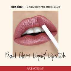 Pearl Glam swatches reveal silver-gold shimmer on mauve base.