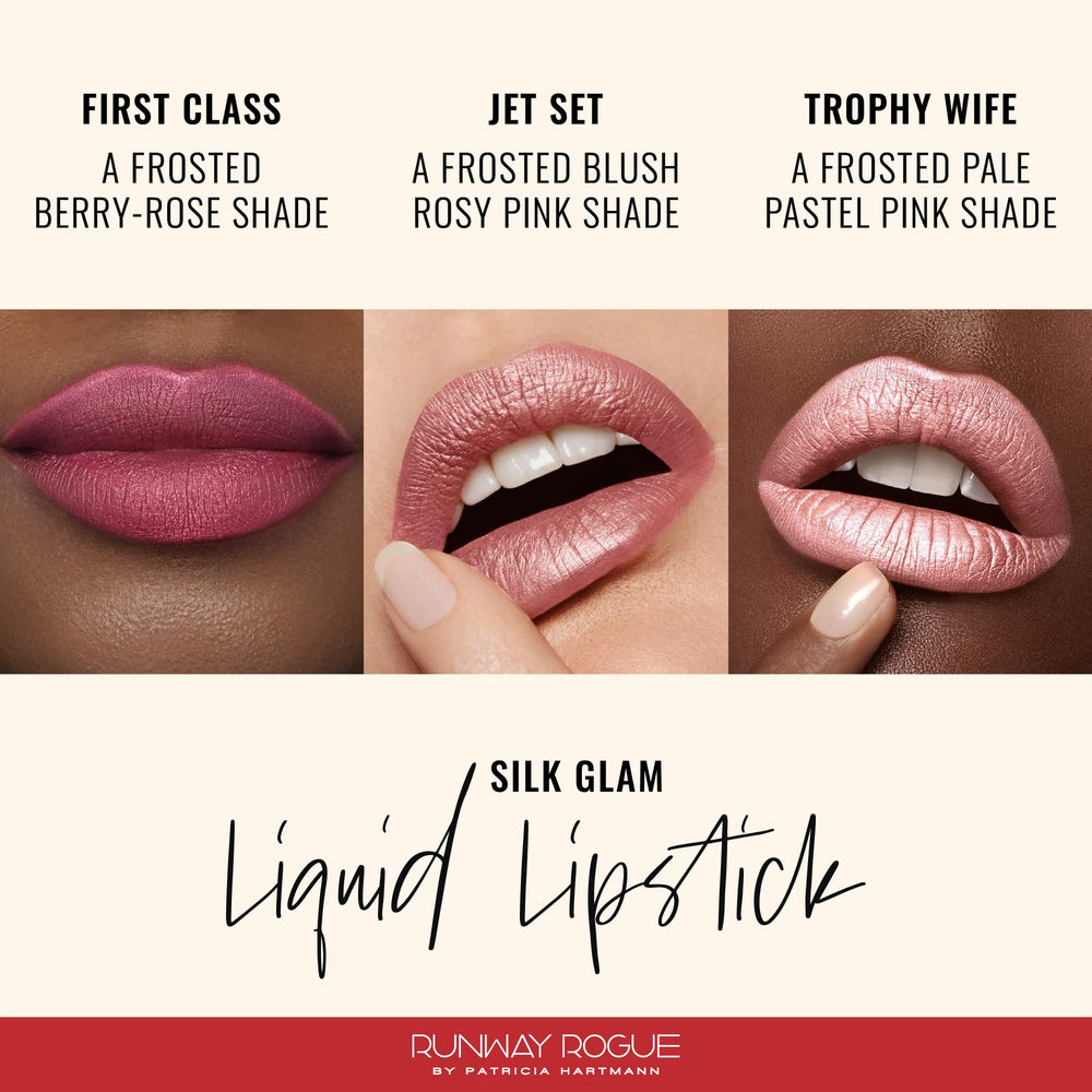 Runway Rogue Silk Glam Jet Set close-up in blush-pink frosted shade for everyday glam