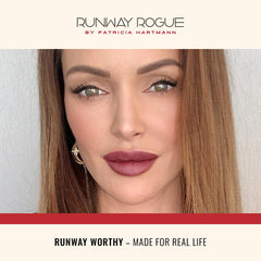 Beach-day lip look using That Walk! color from Runway Rogue.