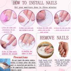 RUOKEXIN packaging shows 24 nails and tools for at-home manicure