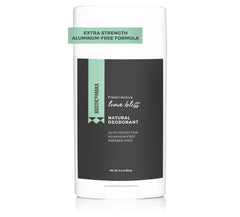 Rustic MAKA Luna Bliss deodorant stick packaging highlights aluminum-free formula for daily use.