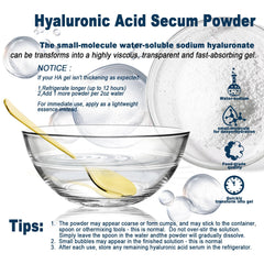 Ruxidora Hyaluronic Acid Powder texture closeup — fine particles designed for smooth formulations.