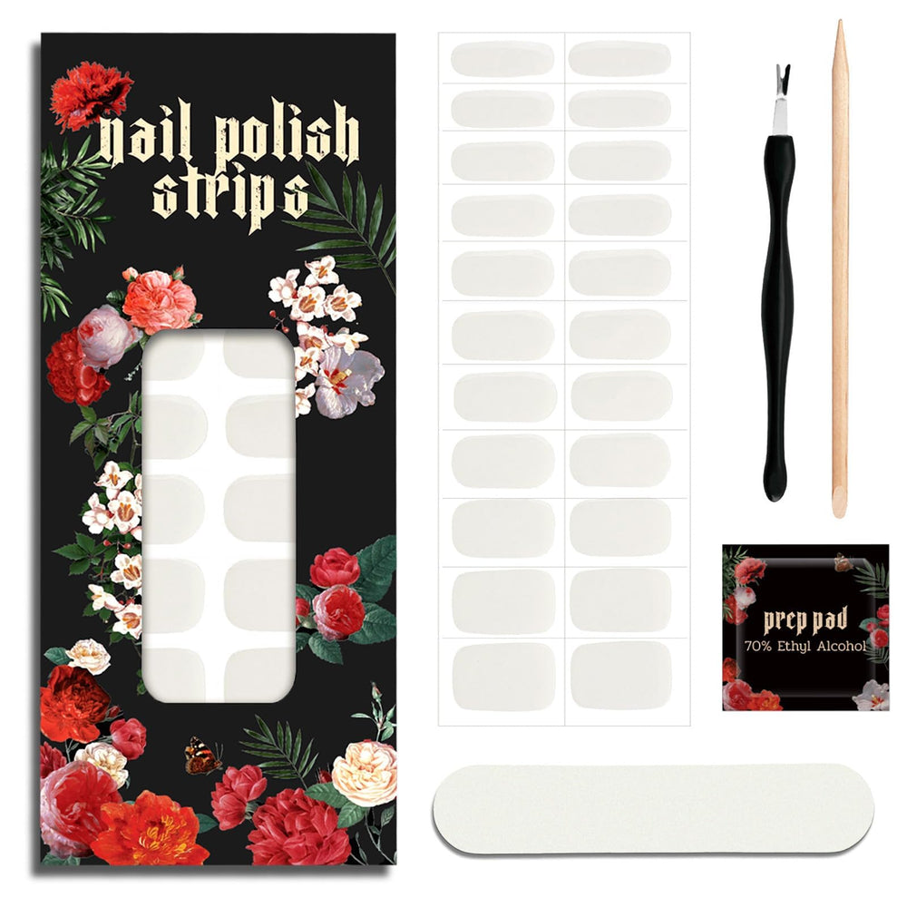 Ruyeefam Moonlight White nail strips pack with glossy finish for instant manicure