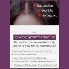 Ryo Hair Strength Expert Care Shampoo foamy lather spreading through hair strands.