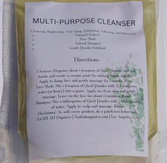 SAAFI AH ORGANICS Qasil Powder shown as hair care shampoo for natural cleansing.