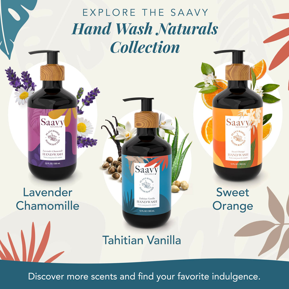 Made in the USA badge on Saavy Naturals Hand Wash packaging.