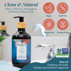 Sulfate-free formula from Saavy Naturals ensures gentle cleansing.