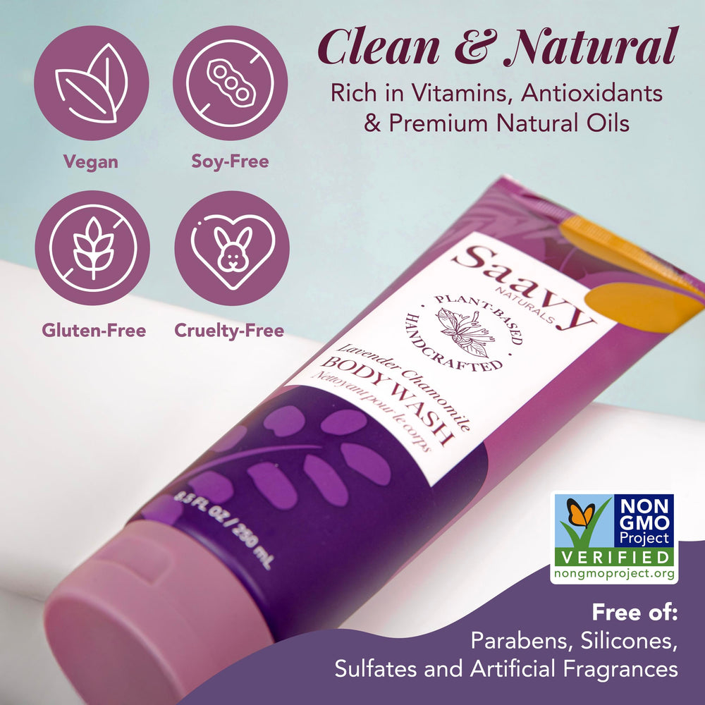 Saavy Naturals ingredient label close-up featuring coconut oil and aloe vera