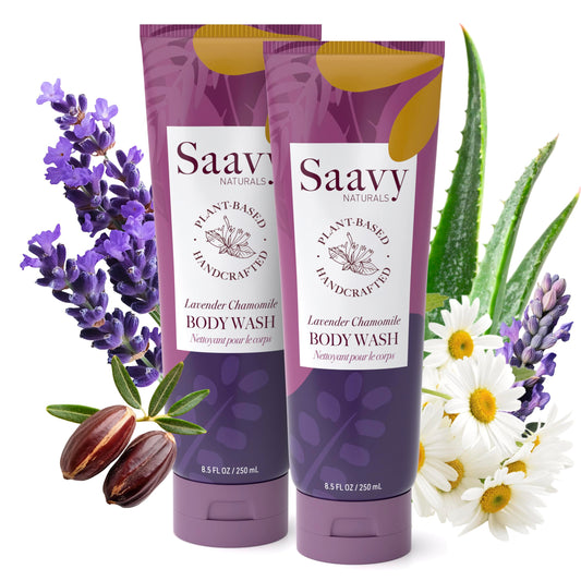 Saavy Naturals moisturizing body wash bottle with nourishing formula for sensitive skin