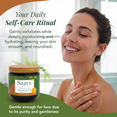 Close-up of Saavy Naturals jar with vitamin E and coconut oil.