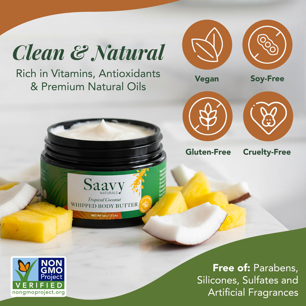 Saavy Naturals vegan cruelty-free label near jar for clean beauty
