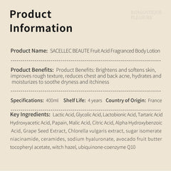SACELLEC BEAUTE Advanced AHA 14oz bottle delivers smooth glow on application