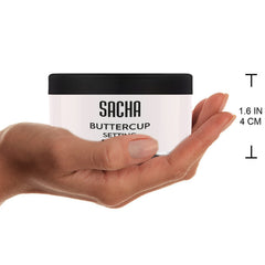 Sacha Buttercup No Color packaging closeup highlights cruelty free branding.