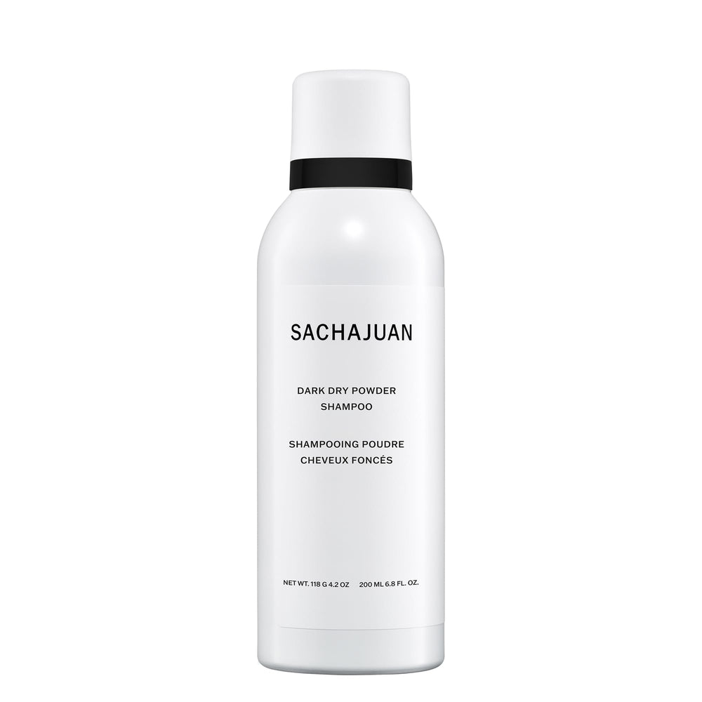 SACHAJUAN dark dry powder shampoo being sprayed for a quick refresh between washes