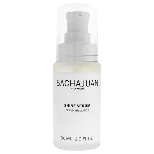 SACHAJUAN Shine Serum bottle close-up showing premium packaging and protective shine.