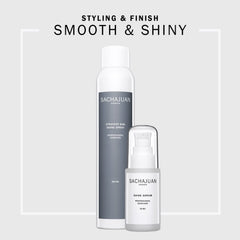 SACHAJUAN Shine Serum packaging on a minimalist display for easy use.