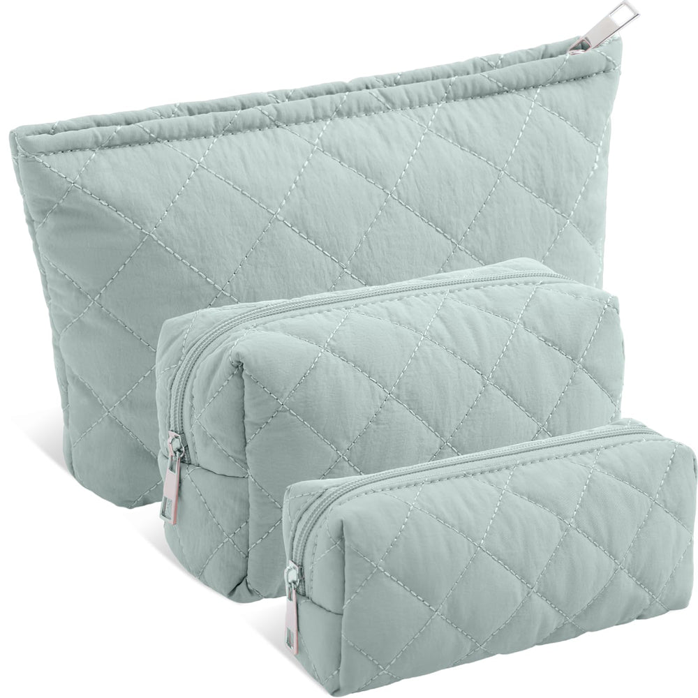 Sadnyy Puffy makeup bag front view for chic travel organization.