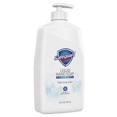 Pump-dispense shot of Safeguard hand soap delivering rich lather.
