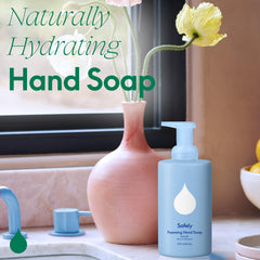 Safely Foaming Hand Soap citrus scent bottle emphasizes bright aroma.