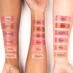 Blush on cheeks creating a lit-from-within glow with subtle color.