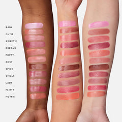 Saie Dew Liquid Blush seamless blend creates a lit-from-within finish.