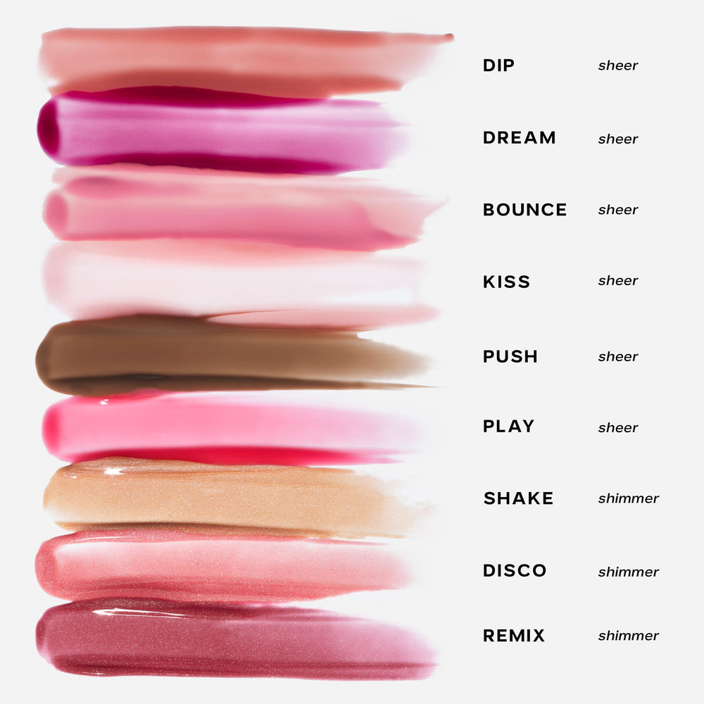 Saie GlossyBounce close-up highlighting a glossy finish on lips.