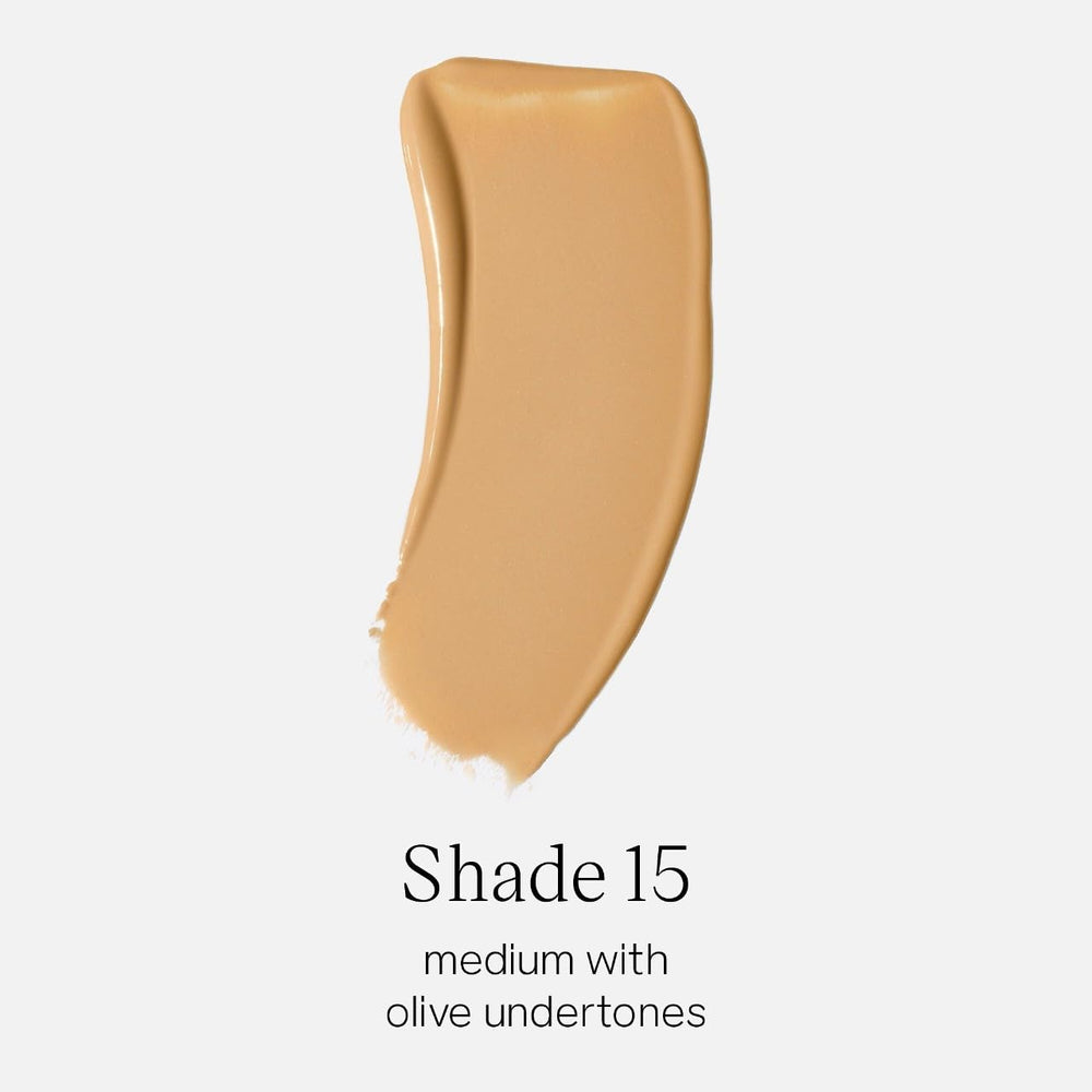 Saie Glowy Super Skin Tint shake to activate the skincare serum blend
