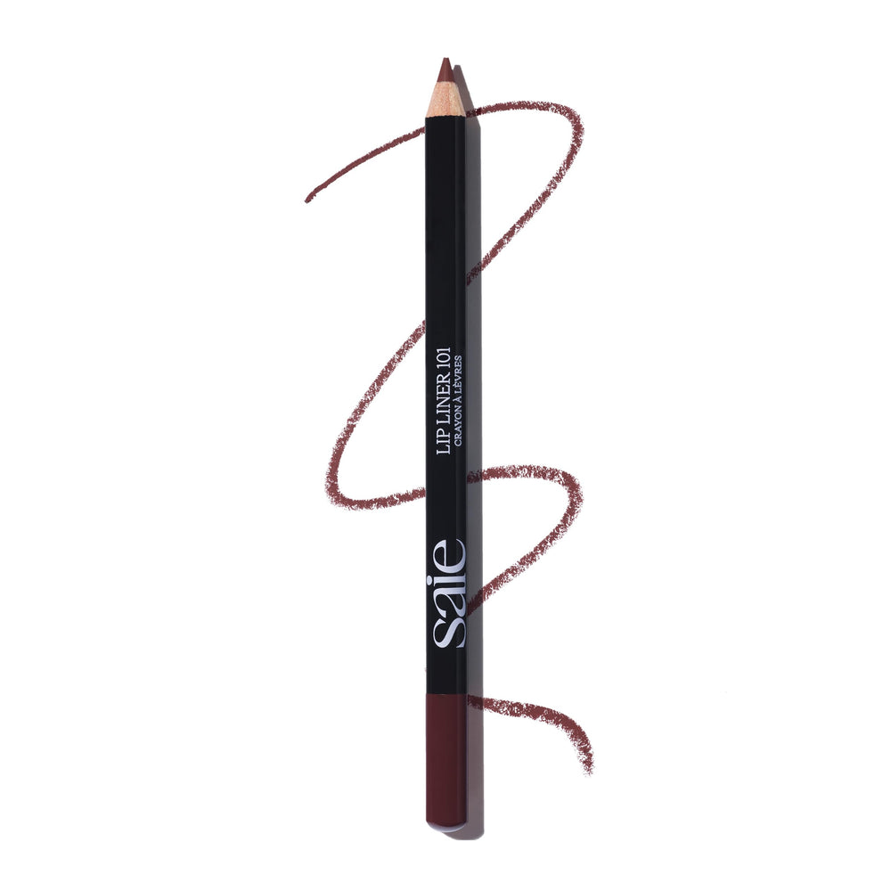 Saie Lip Liner 101 cream-glide close-up shows smooth texture for precise definition.