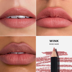 Saie Lip Liner 101 meadowfoam oil enhances comfort and wear.