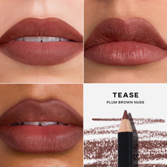 Saie Lip Liner 101 shea butter swatch with comforting texture.