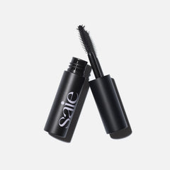 Saie Mini Mascara101 close-up bottle highlights conditioning formula.