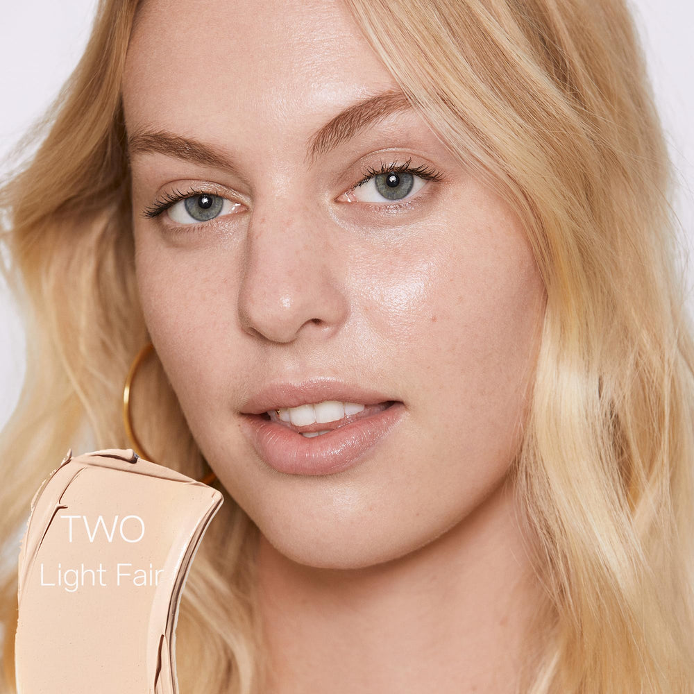 Saie Slip Tint texture close-up reveals sheer, radiant coverage.