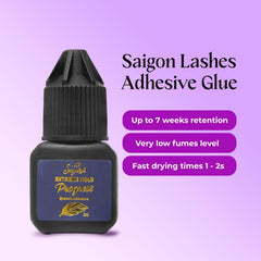 Saigon Lash Extreme Hold glue dispense captures smooth flow for clean, clump-free lash applications.