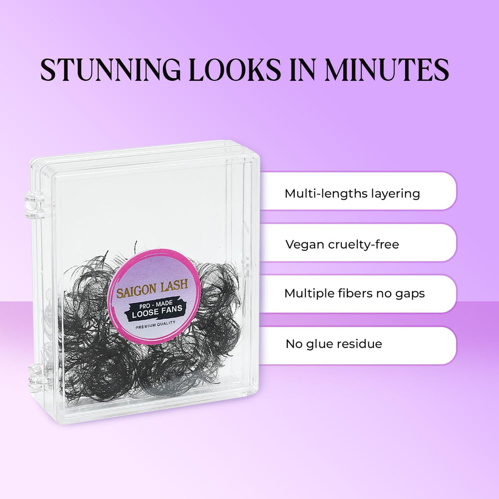 SAIGON LASH handmade Korean PBT fibers for ultra-soft, matte black lashes