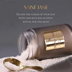 SAINT JANE magnesium bath-salts close-up crystals convey sensory luxury