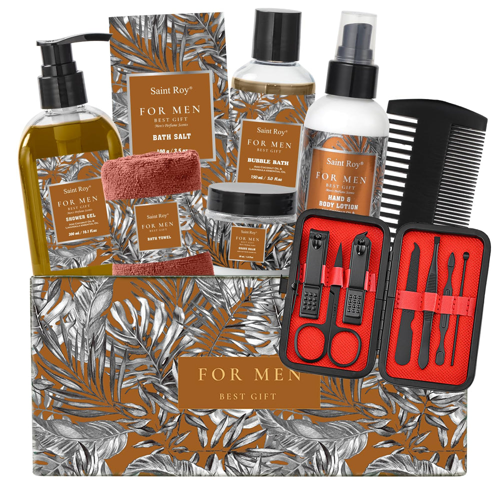 Saint Roy Christmas Spa Gift Basket showcasing a festive bath set for relaxing moments