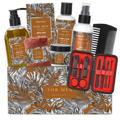 Saint Roy Christmas Spa Gift Basket showcasing a festive bath set for relaxing moments