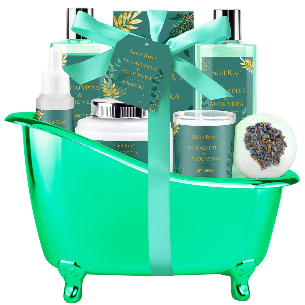 Saint Roy spa gift basket ships with a gift-note card for personalization.