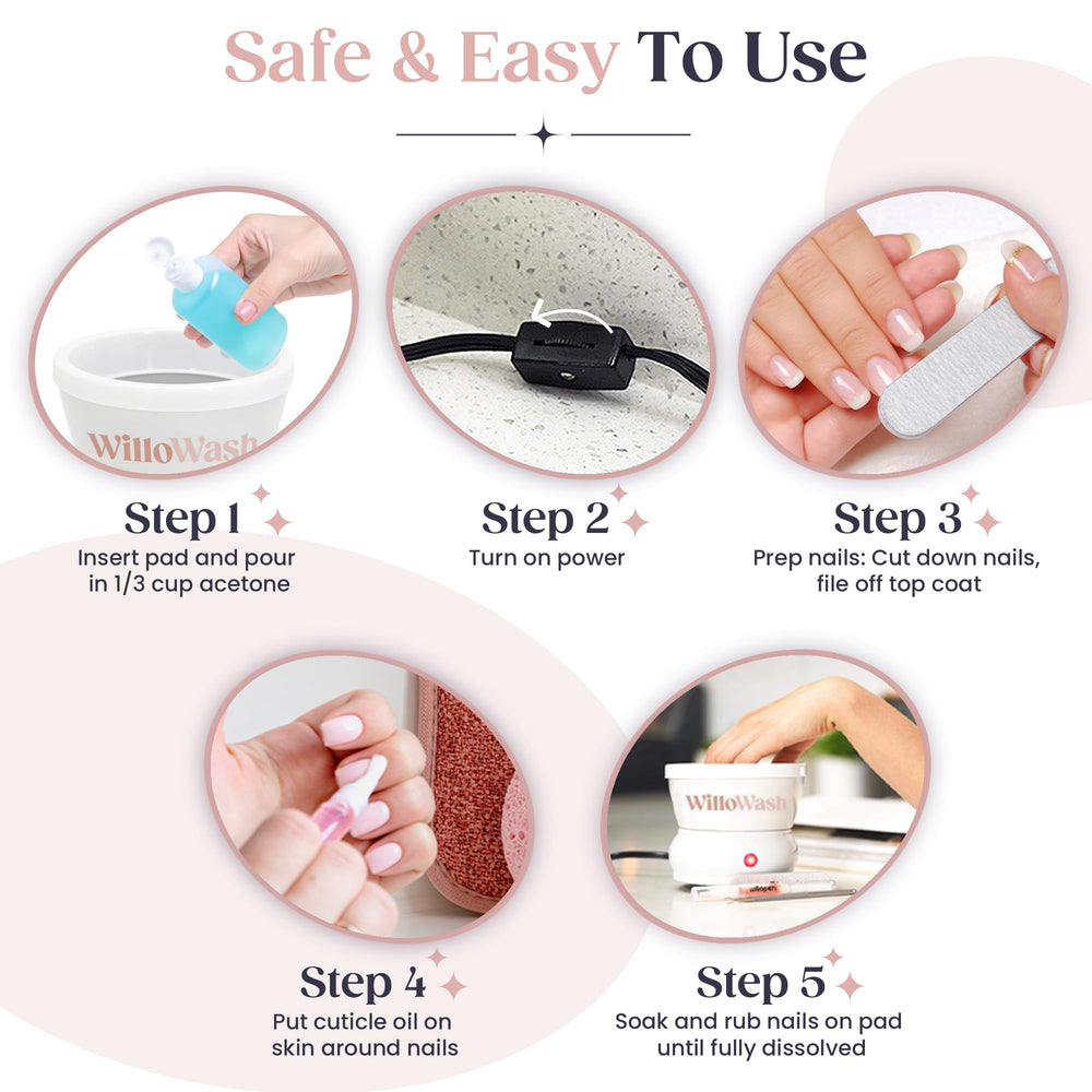 Willowash acrylic removal ease delivers salon-like results at home