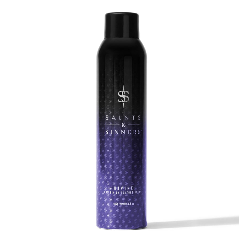 Saints & Sinners Divine Dry Finish Texture Spray bottle delivering instant lift and texture.