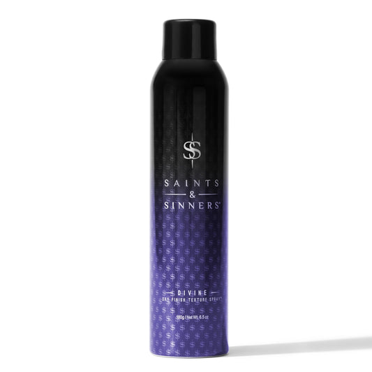 Saints & Sinners Divine Dry Finish Texture Spray bottle delivering instant lift and texture.