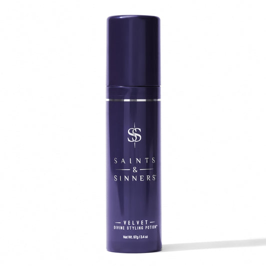 Saints & Sinners Velvet Divine bottle pour for smooth styling on damp hair