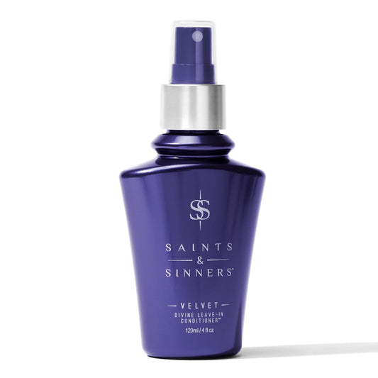 Saints & Sinners Velvet Divine leave-in bottle ready for detangling and shine