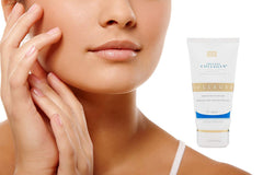 Salcoll hand cream application on knuckles showing rapid absorption.
