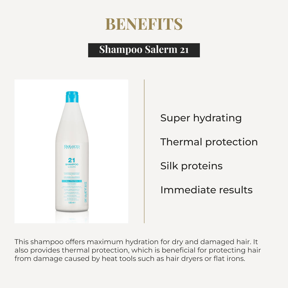 SALERM 21 shampoo lather during application nourishes dry, damaged hair.