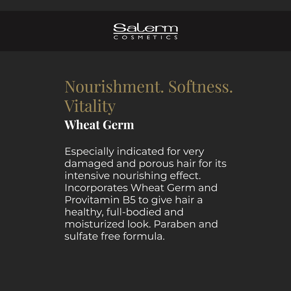 SALERM Nourishing Hair Mask after use shows glossy, healthy-looking hair