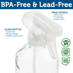 Sallys Organics spray bottle nozzle set to mist for even distribution
