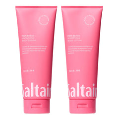 Saltair Body Lotion pink beach bottle showing lasting hydration for all skin types